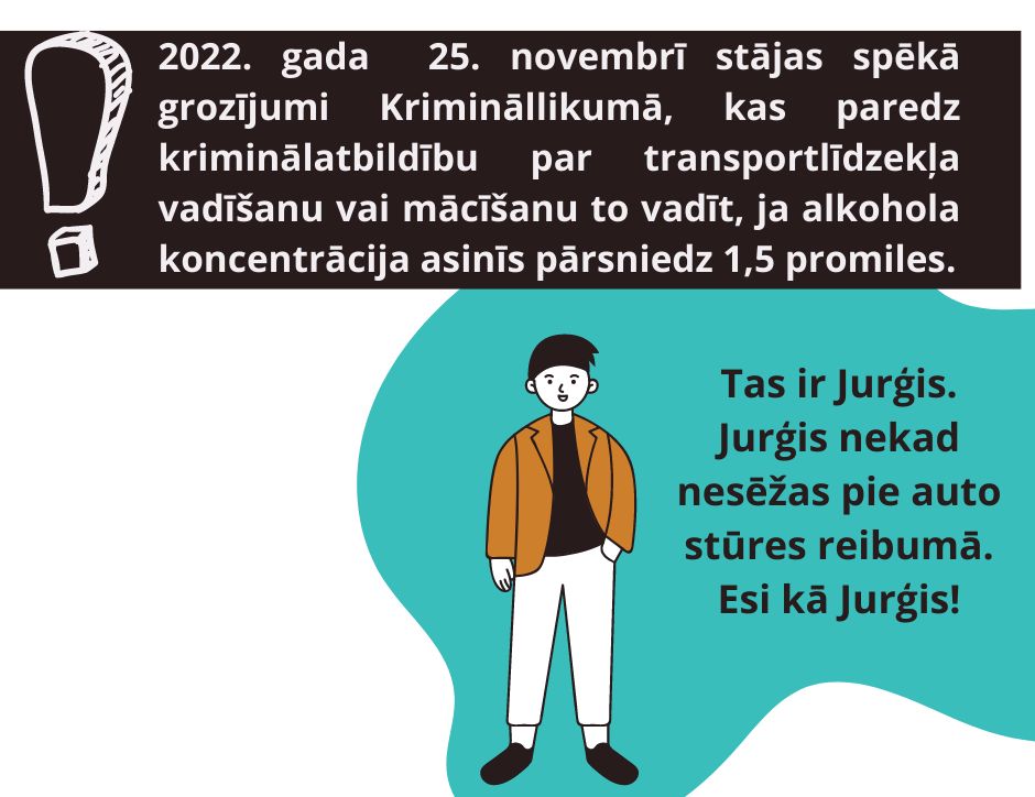 Par transportlīdzekļa vadīšanu vai mācīšanu to vadīt, ja alkohola koncentrācija asinīs pārsniedz 1,5 promiles, – kriminālatbildība