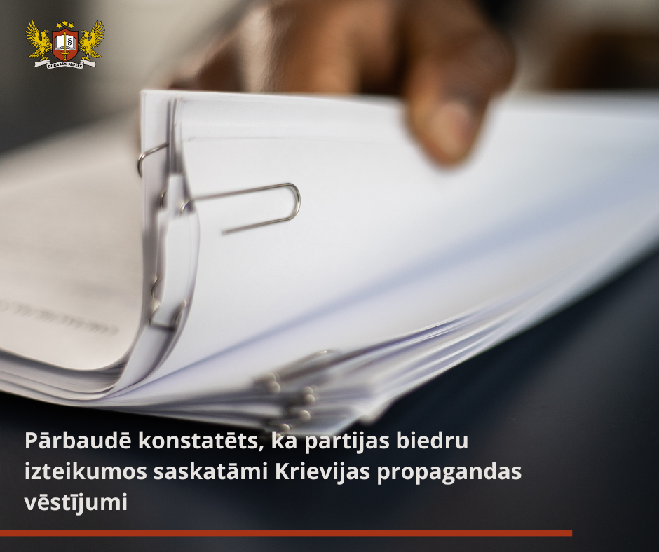 Prokurora brīdinājums Latvijas Krievu savienībai nepieļaut Politisko partiju likumā noteikto aizliegumu pārkāpšanu