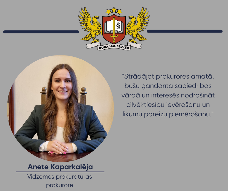 Prokurora portrets – Vidzemes prokuratūras prokurore Anete Kaparkalēja
