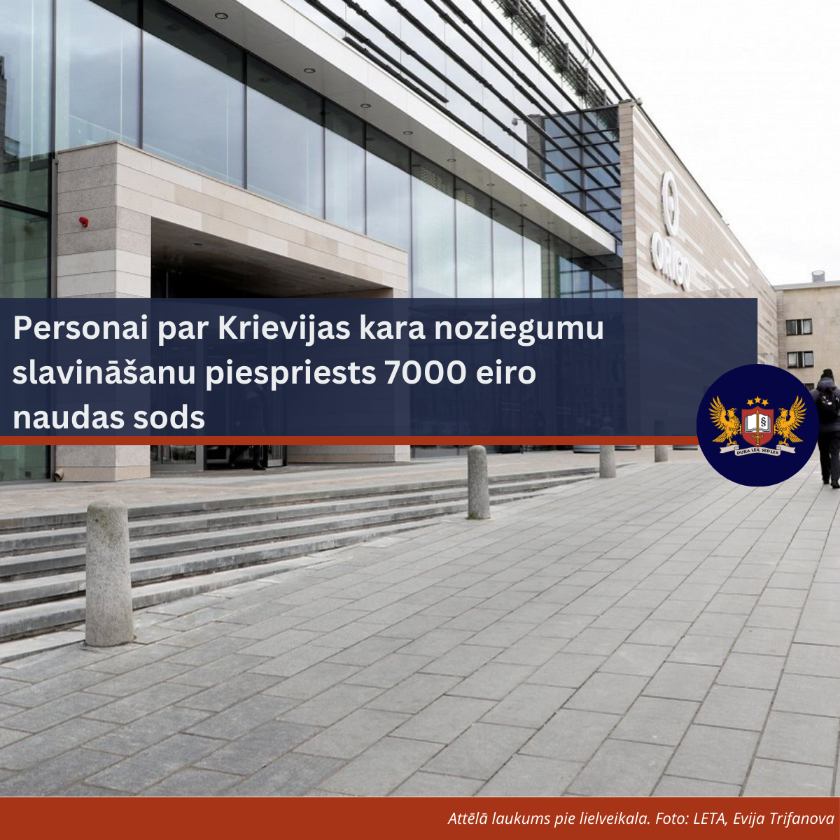 Personai par Krievijas kara noziegumu slavināšanu piespriests 7000 eiro naudas sods