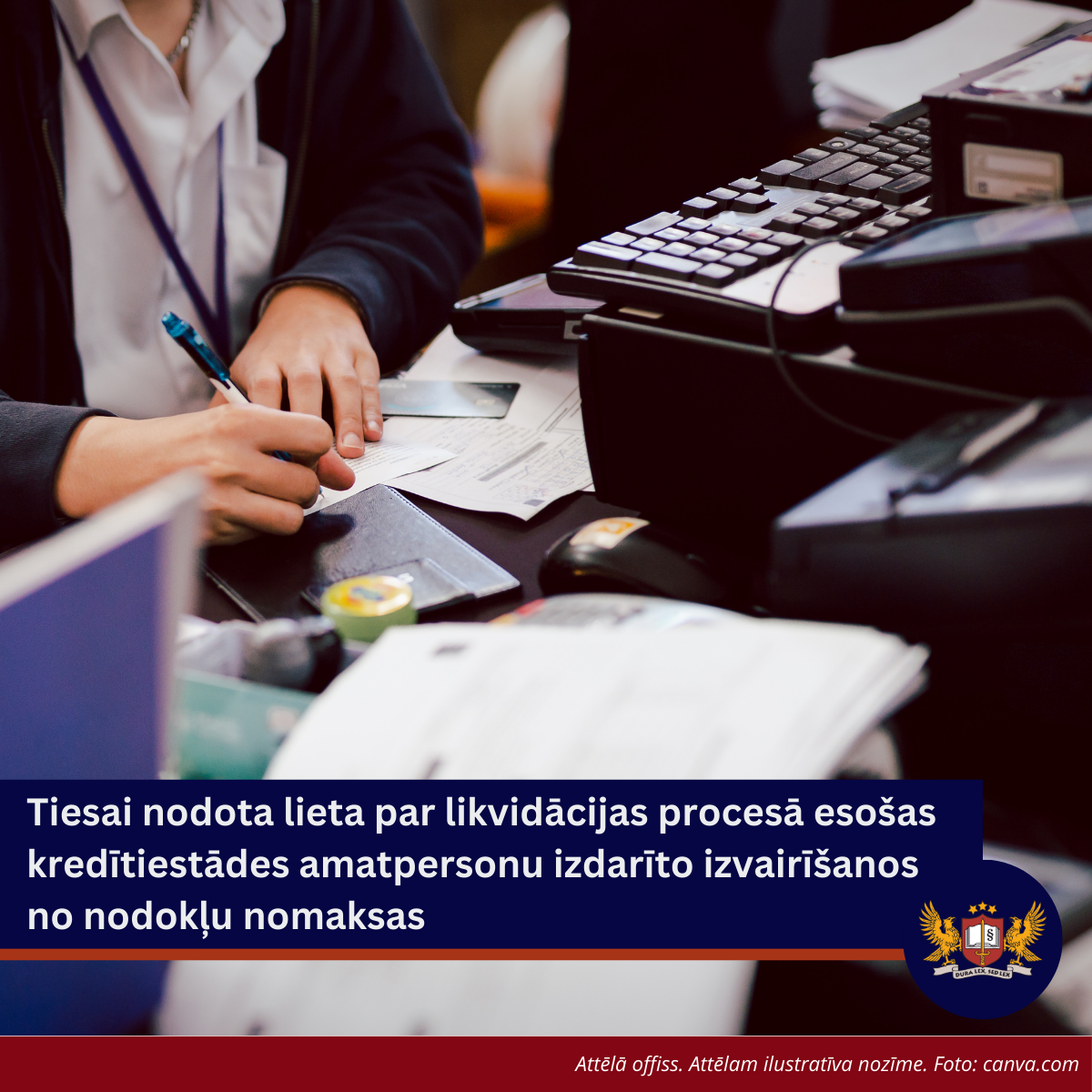 Tiesai nodota lieta par likvidācijas procesā esošas kredītiestādes amatpersonu izdarīto izvairīšanos no nodokļu nomaksas