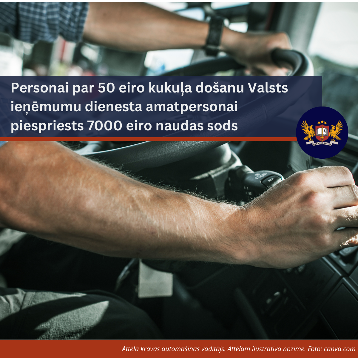Personai par 50 eiro kukuļa došanu Valsts ieņēmumu dienesta amatpersonai piespriests 7000 eiro naudas sods