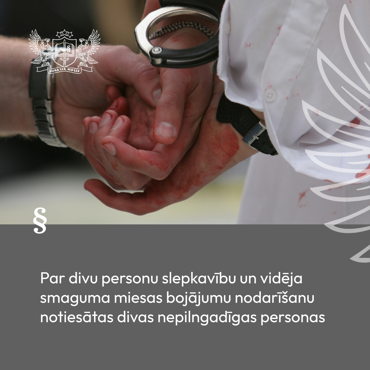 Attēlā saslēgtas rokas uz muguras
